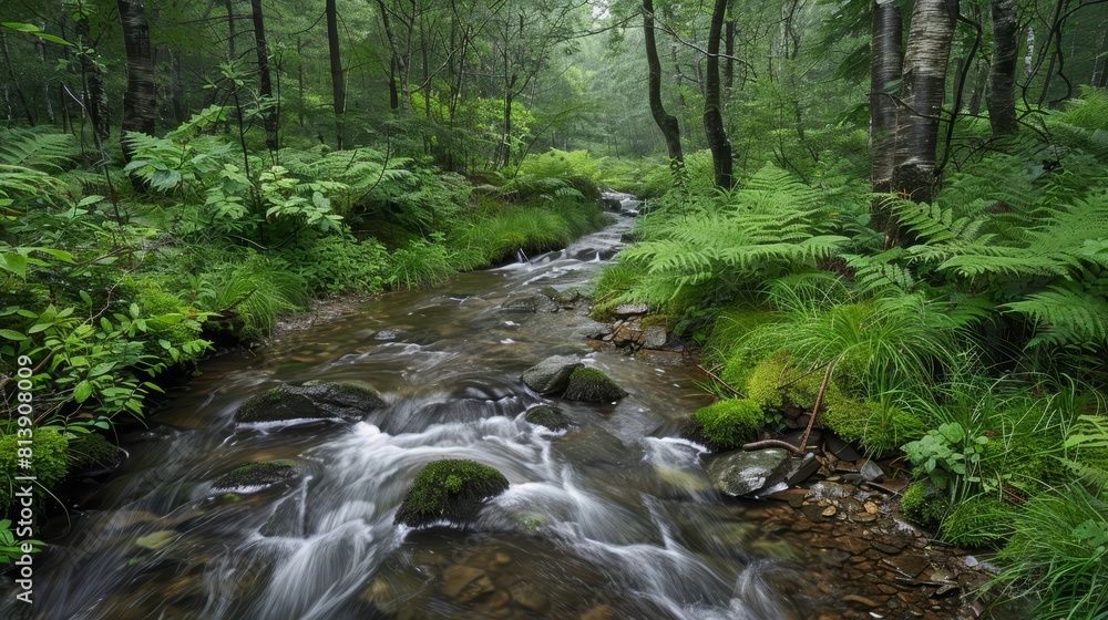 Trickling streams add peace to landscape background