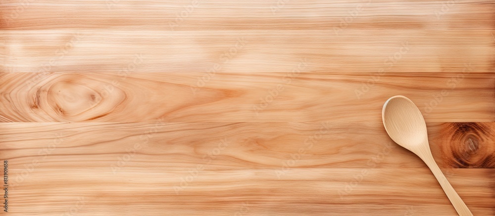 Top down view of a wooden board placed on a white background featuring a kitchen utensil with ample copy space Top down view of a wooden board placed on a white background featuring a kitchen utensil with ample copy space