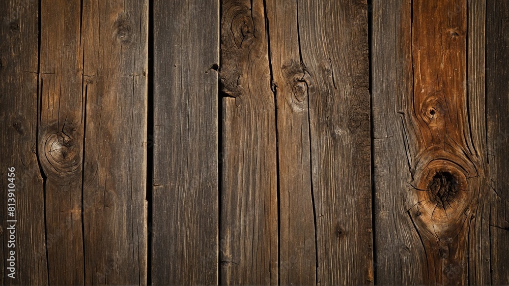 Naklejka premium Rustic old wood boards texture simple knotty brown wooden board background