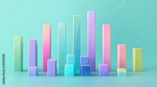 Pastel Gradient Bars Visualizing Data Analysis and Business Statistics