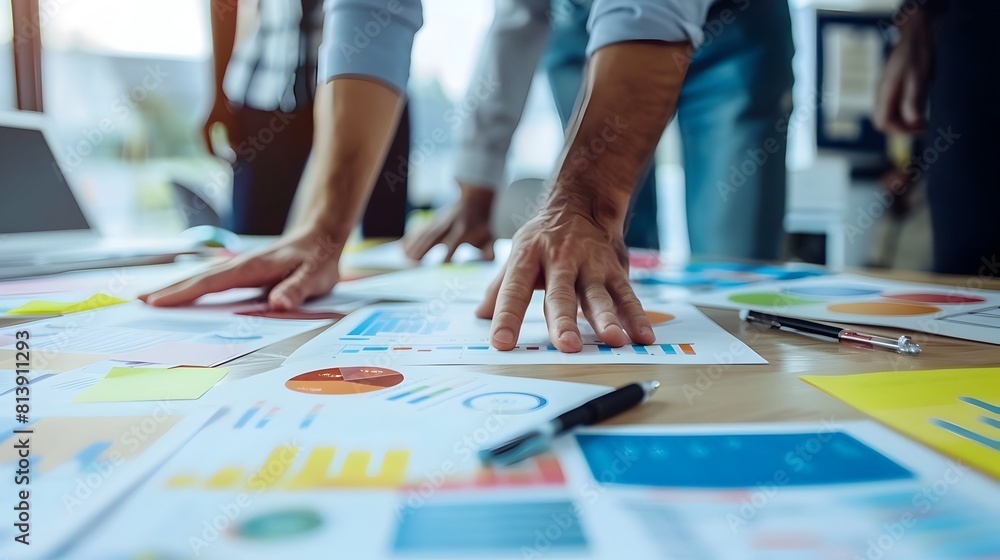 Obraz premium Comprehensive Marketing Plan Poster with Data Visualizations for Business Growth and Success