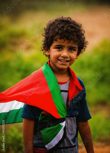 child Palestine boychild Palestine flag photo