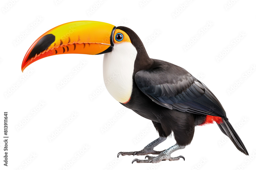 Naklejka premium Great Hornbill isolated on white, die cut PNG