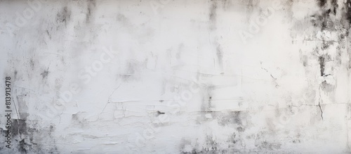 Freshly painted white cement wall with a grungy old texture serving as a background for copy space image photo