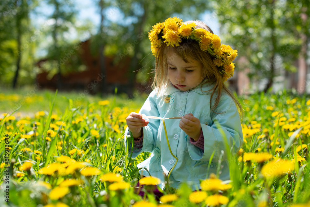 girl in dandelions after the rain, summer, girl in a dress, blonde, childhood, child smiling, laughter, baby in a wreath of flowers, kid in flowers, spring, girl in dandelions after the rain, summer, girl in a dress, blonde, childhood, child smiling, laughter, baby in a wreath of flowers, kid in flowers, spring,