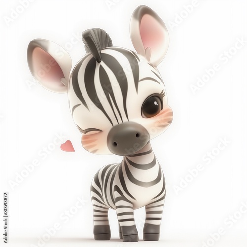 Playful Cartoon Zebra with Cute Expression