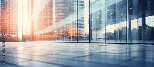 Office building with blurred background featuring copy space image