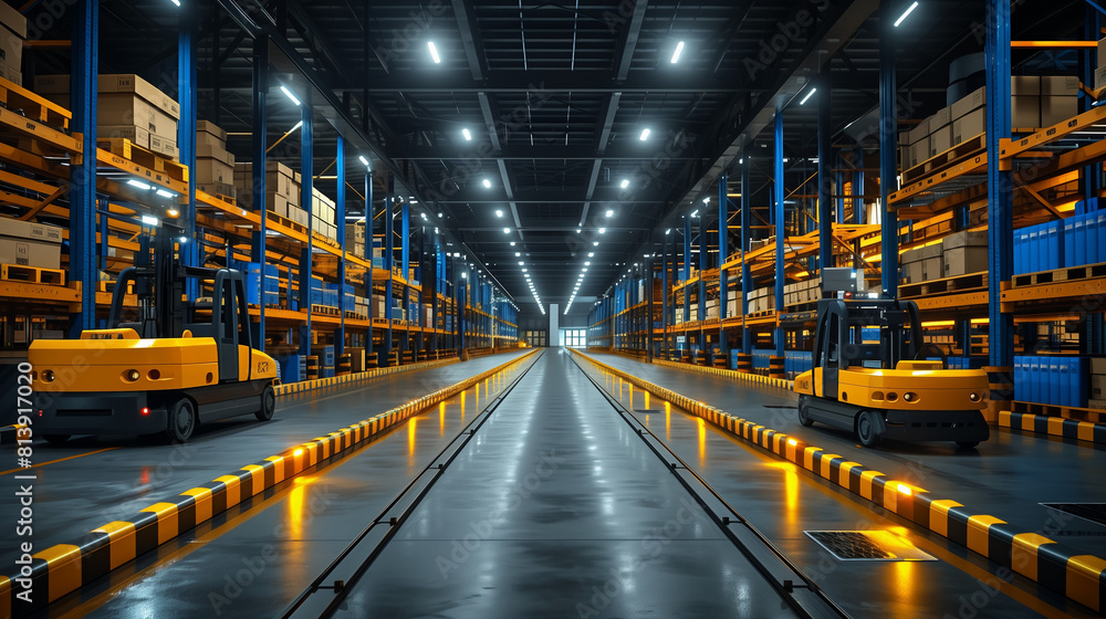 Modern super large logistics warehousing center automated loading and unloading logistics center e-commerce sorting center