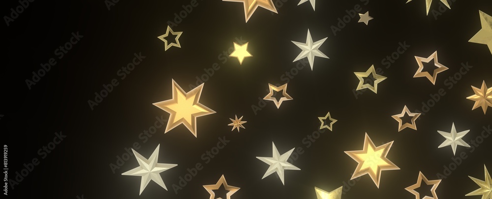 Gilded Wonder: Explore the Magic of a 3D Gold Stars Rain Gilded Wonder: Explore the Magic of a 3D Gold Stars Rain