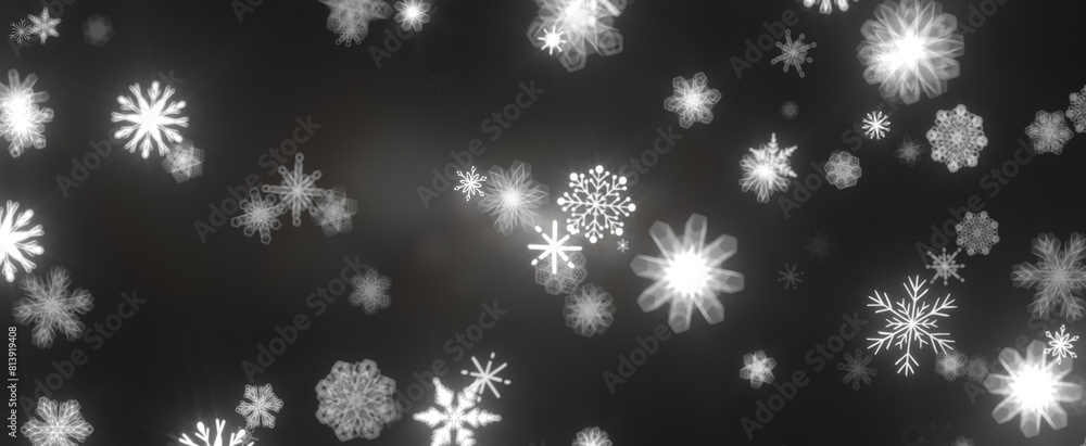 Snowflakes - Abstract Gold Star Falling Soft Focus Background, 3D rendering. Snowflakes - Abstract Gold Star Falling Soft Focus Background, 3D rendering.