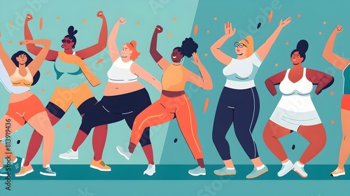 Empowering Group Exercising in Gym Celebrating Body Positivity and Inclusivity Generative ai