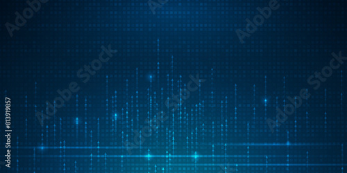 Big Data futuristic, hi tech technology & light line design. Vector datum digital background. Illustration innovation data system, cyber space, communication internet, information, connection concept