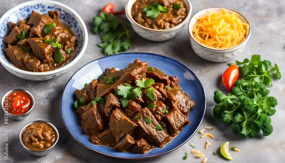 Beef Liver masala kaleji served in dish isolated on table top view of arabic food
Beef Liver masala kaleji served in dish isolated on table top view of arabic food