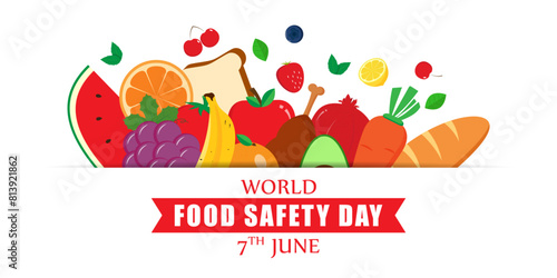 Vector illustration of World Food Safety Day social media feed template