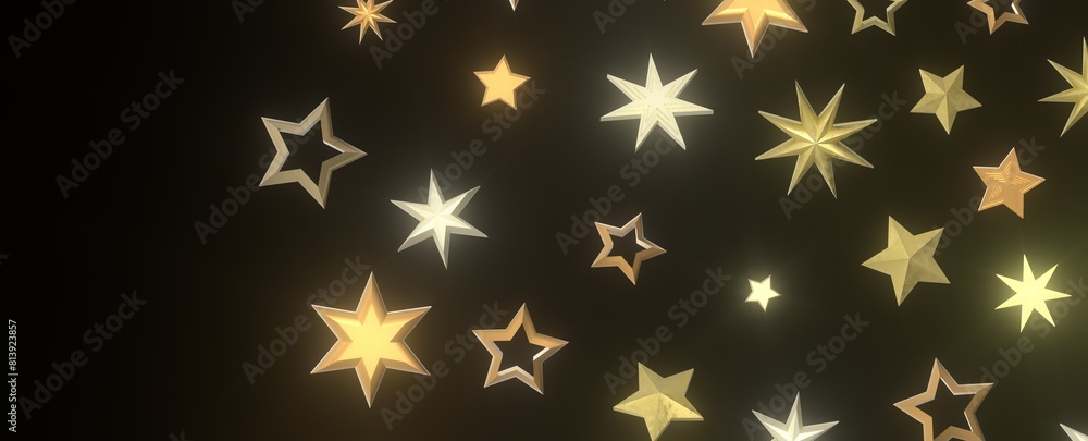 Gilded Wonder: Explore the Magic of a 3D Gold Stars Rain Gilded Wonder: Explore the Magic of a 3D Gold Stars Rain