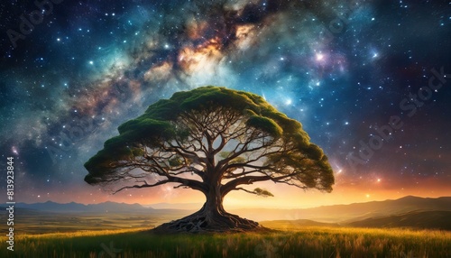 A large tree that grew in space
