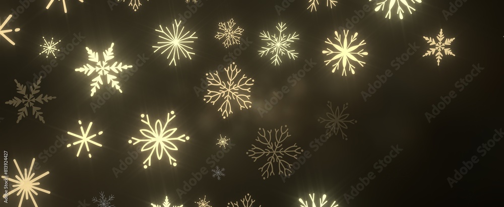 Snowflakes - Christmas Card - Snowflakes Of Paper In Frame Snowflakes - Christmas Card - Snowflakes Of Paper In Frame