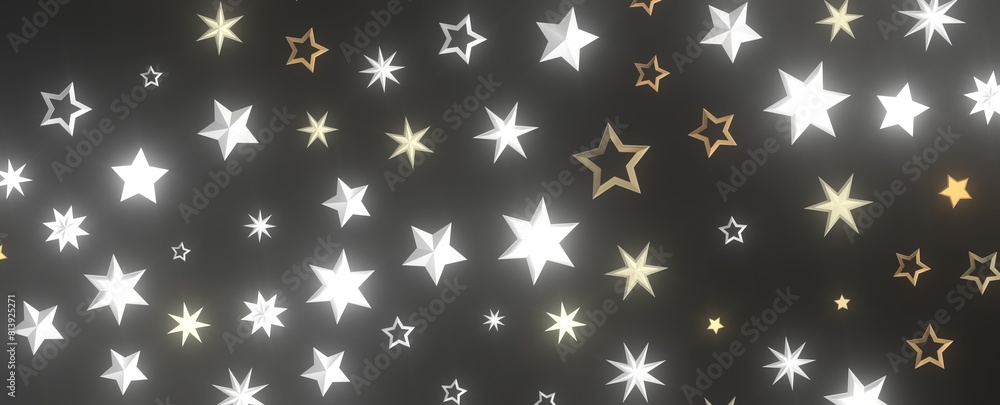 Cascading Christmas Constellations: Brilliant 3D Illustration Showcasing Falling Festive Star Patterns Cascading Christmas Constellations: Brilliant 3D Illustration Showcasing Falling Festive Star Patterns