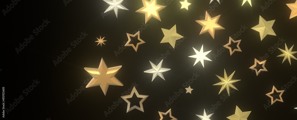 Gilded Wonder: Explore the Magic of a 3D Gold Stars Rain Gilded Wonder: Explore the Magic of a 3D Gold Stars Rain