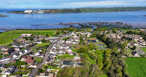 Aerial view of Glynn Village Larne County Antrim Northern Ireland