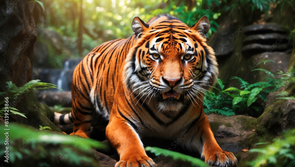 A big tiger in the jungle