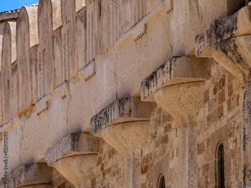 Detail of Ortigia main cathredal in Siracusa Syracuse city in Sicily, Italy photo