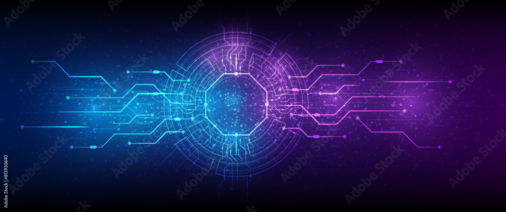 Abstract technology background Hi-tech communication concept futuristic digital innovation background vector illustration, Bright circle and shine the light within.	
