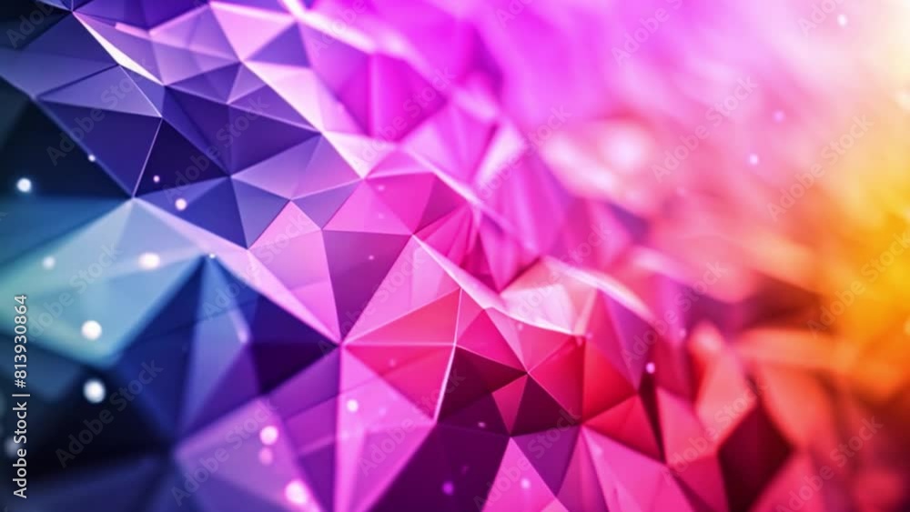 Multicolored geometric shapes with a low poly design and a bokeh effect create a vibrant abstract backdrop. Multicolored geometric shapes with a low poly design and a bokeh effect create a vibrant abstract backdrop.