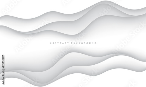 Abstract white paper cut overlap background vector
