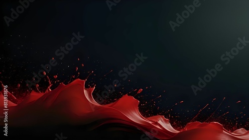 Red liquid cascading on a dark surface