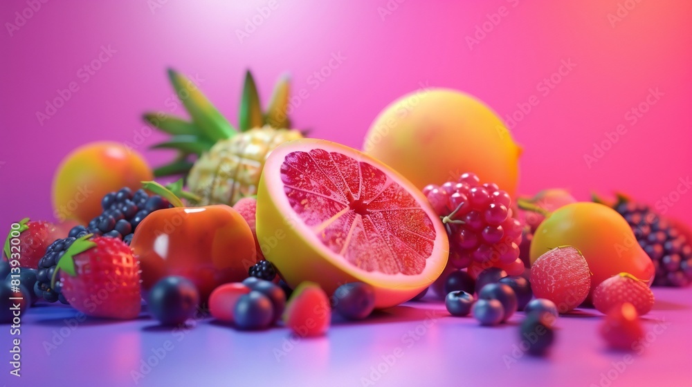 juicy fruits set against a blank canvas, a burst of freshness in every bite. juicy fruits set against a blank canvas, a burst of freshness in every bite.