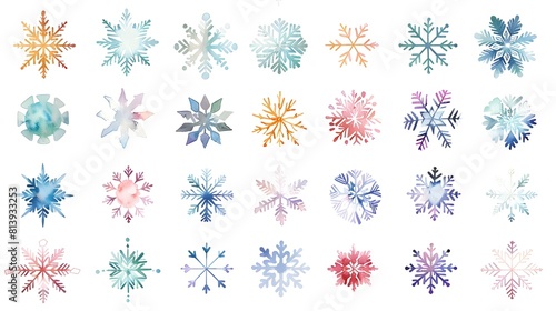 Elegant Winter Snowflake Patterns for Beautiful Holiday Decor and Backgrounds photo