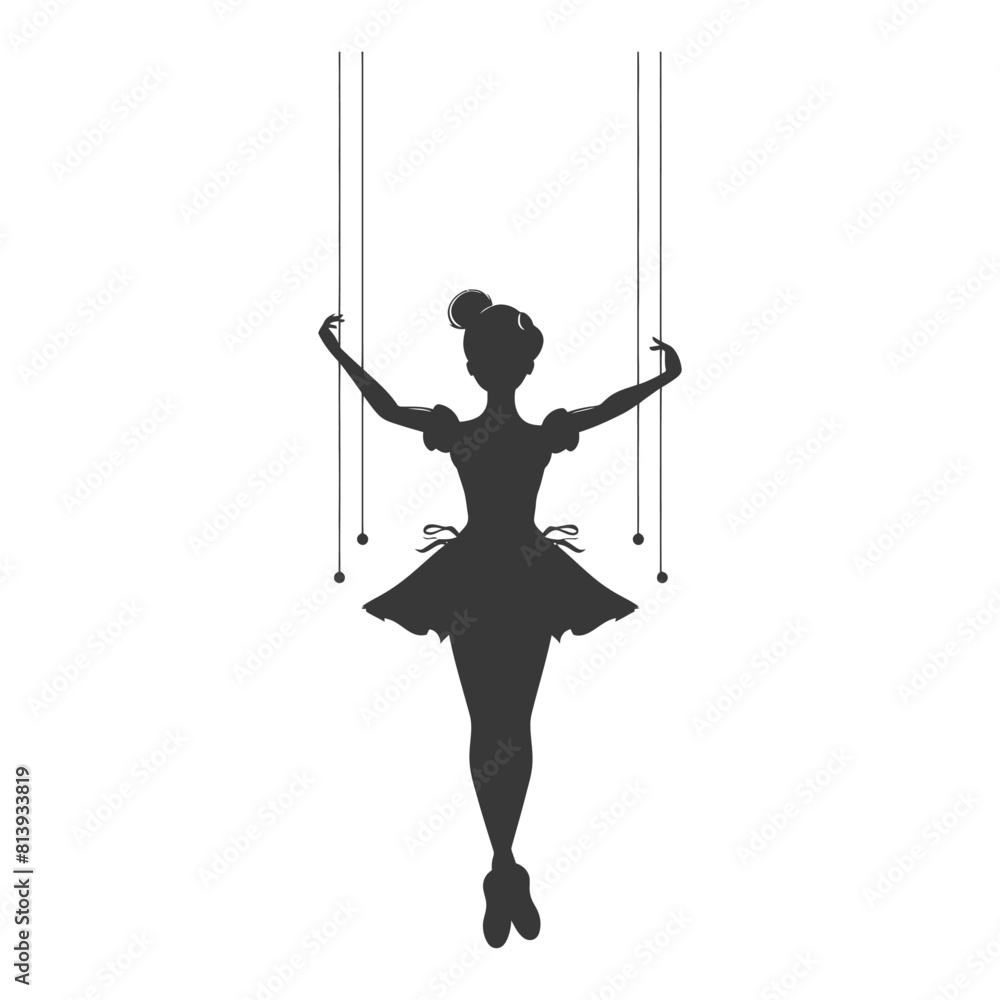 Silhouette Marionette puppet full body black color only Silhouette Marionette puppet full body black color only