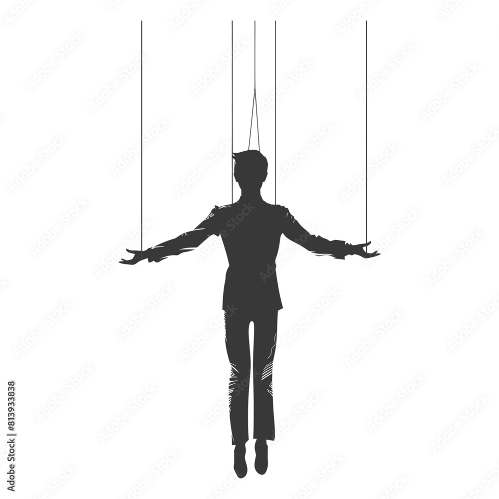 Silhouette Marionette puppet full body black color only Silhouette Marionette puppet full body black color only