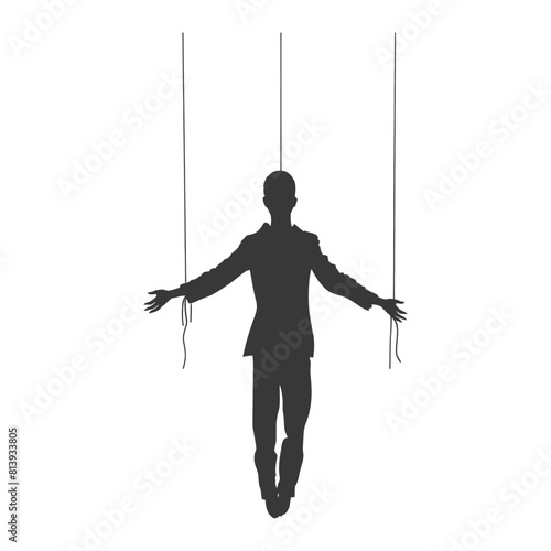 Silhouette Marionette puppet full body black color only