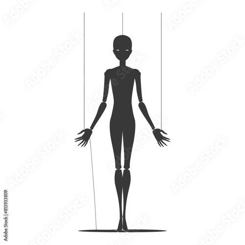 Silhouette Marionette puppet full body black color only