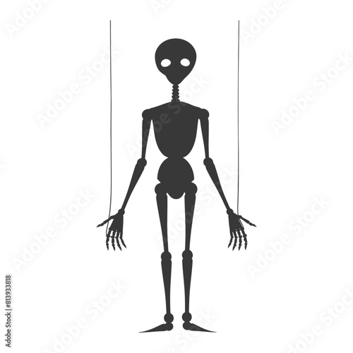 Silhouette Marionette puppet full body black color only