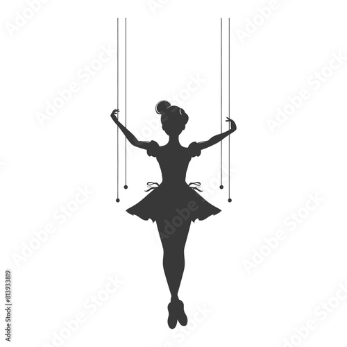 Silhouette Marionette puppet full body black color only