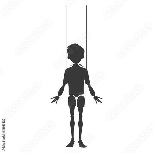 Silhouette Marionette puppet full body black color only