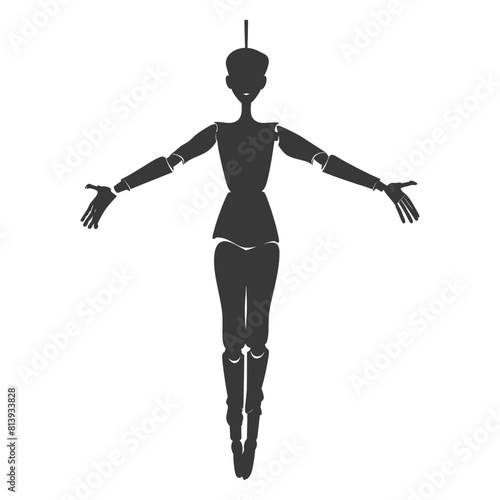 Silhouette Marionette puppet full body black color only