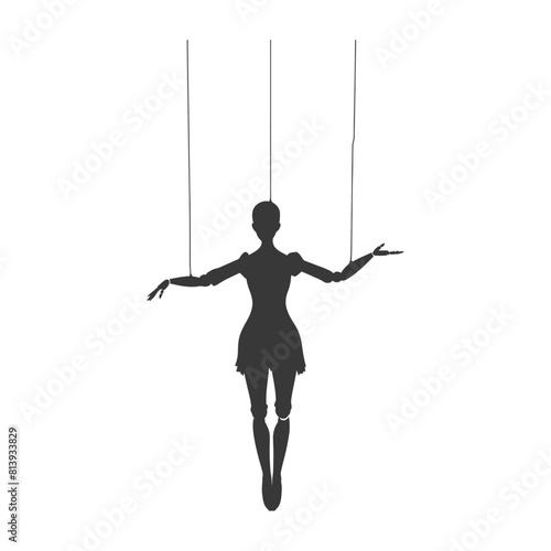 Silhouette Marionette puppet full body black color only