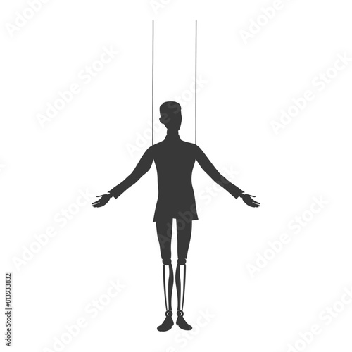 Silhouette Marionette puppet full body black color only