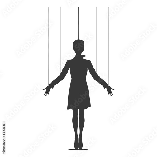 Silhouette Marionette puppet full body black color only