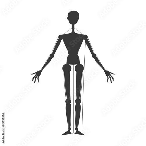 Silhouette Marionette puppet full body black color only