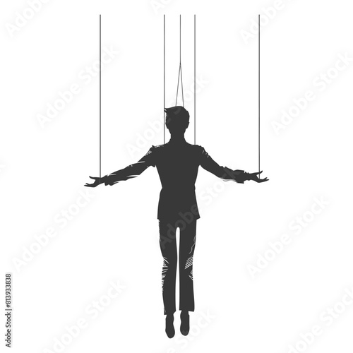 Silhouette Marionette puppet full body black color only