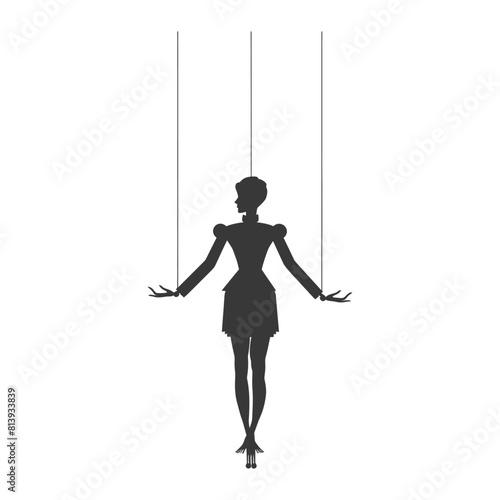 Silhouette Marionette puppet full body black color only
