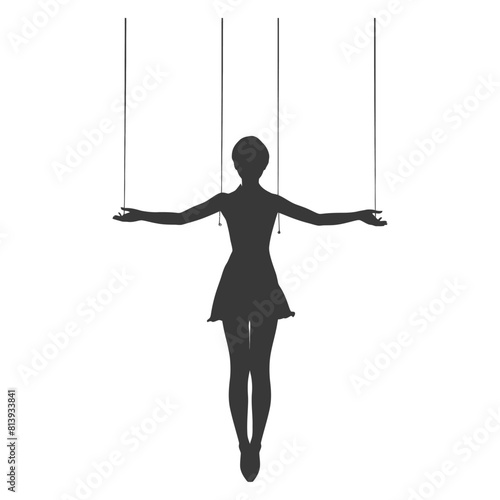 Silhouette Marionette puppet full body black color only