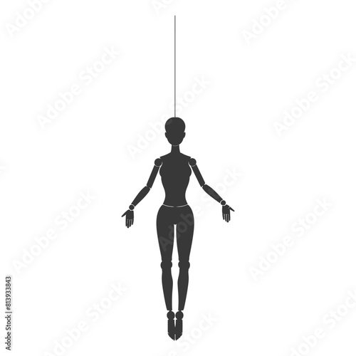 Silhouette Marionette puppet full body black color only