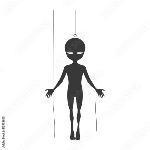 Silhouette Marionette puppet full body black color only