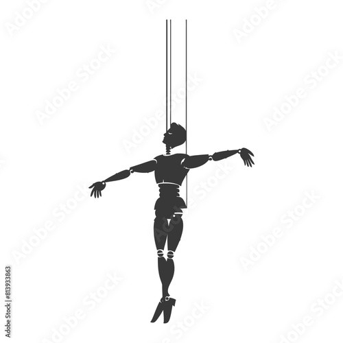 Silhouette Marionette puppet full body black color only